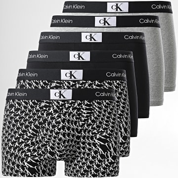 Calvin Klein - Lote de 6 calzoncillos 1996 NB3528E Negro Gris Heather