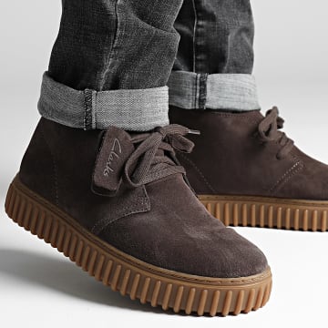 Clarks - Scarpe Torhill DB in pelle scamosciata marrone scuro