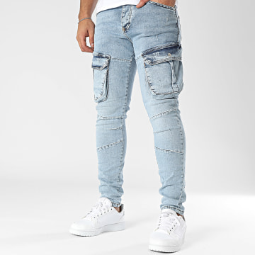 Classic Series - Jeans Cargo in denim blu