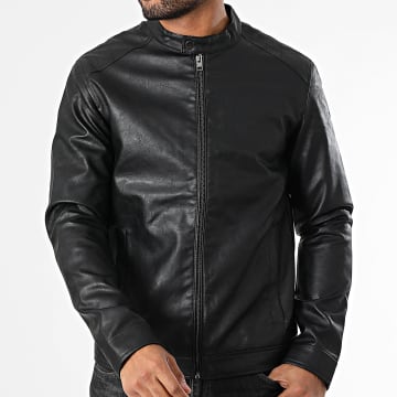 JJREBEL - Kunstlederjacke Caleb Schwarz