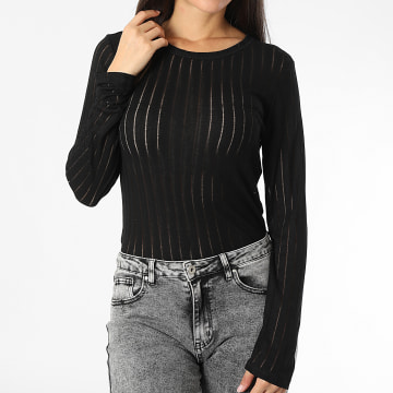 Only - Top Manches Longues Femme Cordelia Noir