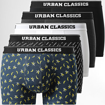 Urban Classics - Lot De 5 Boxers TB3846 Noir Blanc Bleu Marine Gris Anthracite