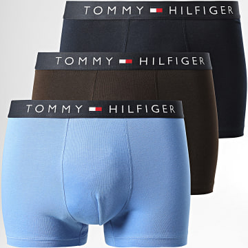Tommy Hilfiger - Lot De 3 Boxers 3180 Bleu Clair Marron Bleu Marine