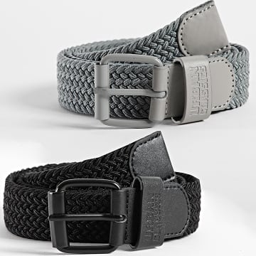 Urban Classics - Set di 2 cinghie TB2560 Grigio Nero