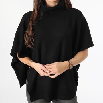 Vero Moda - Poncho Col Roulé Femme Mary Noir