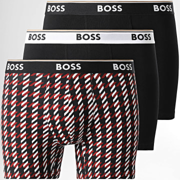 BOSS - Lot De 3 Boxers 50524533 Noir Bordeaux Blanc