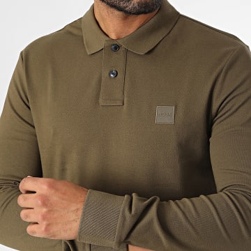 BOSS - Polo de manga larga Passerby 50507704 Verde caqui