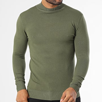 Classic Series - Jersey verde caqui con cuello alto