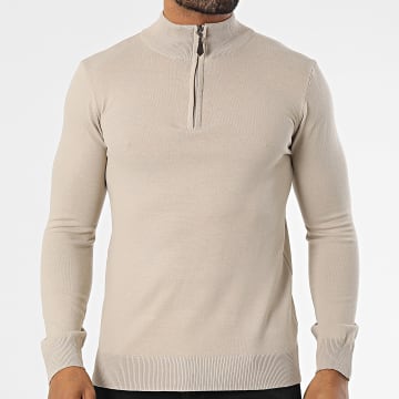 Classic Series - Jersey beige con cremallera