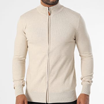 Classic Series - Gilet Zippé Beige Chiné