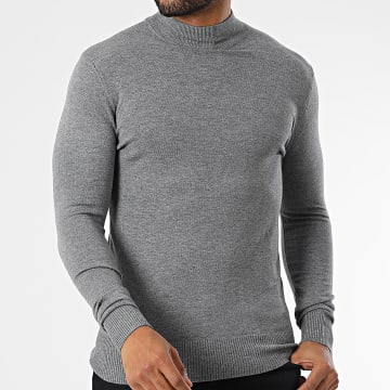 Classic Series - Jersey Cuello Chimenea 665 Gris Jaspeado