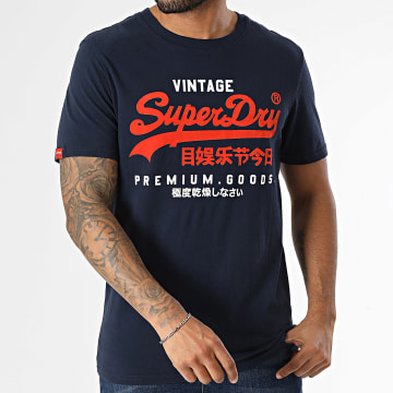 Superdry - Camiseta Duo Vintage Logo M1012001A Azul Marino