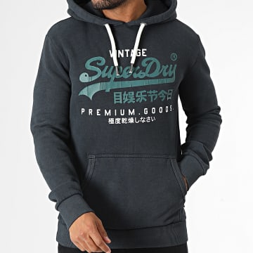 Superdry - Sudadera con capucha Duo Vintage Logo M2013687A Gris antracita