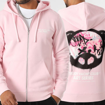 Teddy Yacht Club - Sudadera con capucha y cremallera Art Series Head rosa