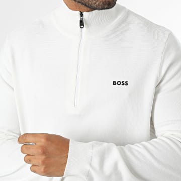 BOSS - Pull Col Zippé Momentum X 50498560 Blanc
