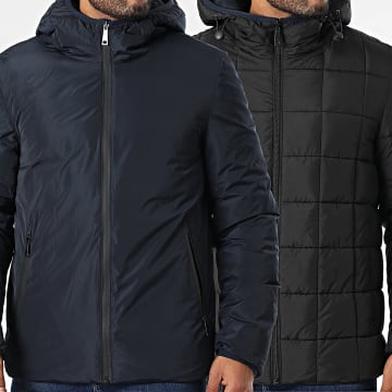 Classic Series - Doudoune Capuche Réversible Bleu Marine Noir