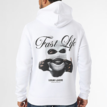 Luxury Lovers - Sweat Capuche Fast Life Blanc