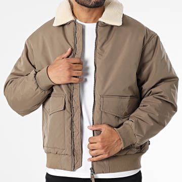 Jack And Jones - Veste Bomber Col Mouton Blucoast Beige