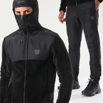 MA9 Mafia Nueve - Set di felpe con cappuccio Essential in pile nero riflettente