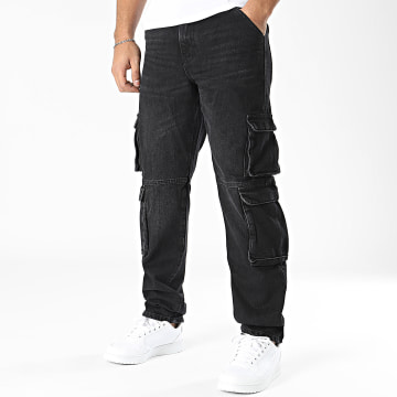 Only And Sons - Pantalón cargo recto Edge negro