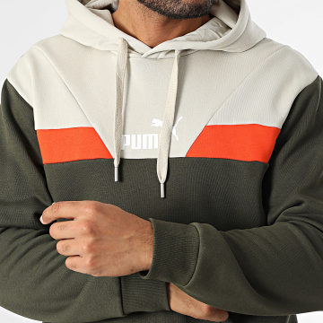 Puma - Puma Power Colorblock Hoody 681731 Kaki Groen Beige