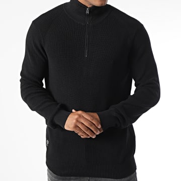 Deeluxe - Every 04V3502M Zip Sweater Hoge Hals Zwart