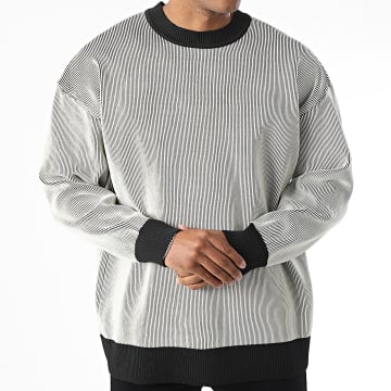Frilivin - Pull Blanc Noir