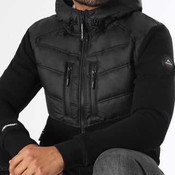 Helvetica - Meribel Giacca nera con cappuccio e zip