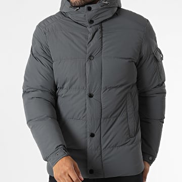 Kymaxx - Cappotto con cappuccio grigio antracite