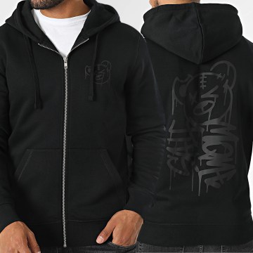 Sale Môme Paris - Sudadera con capucha y cremallera Dripping Graffiti Teddy Negro