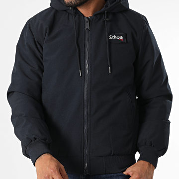 Schott NYC - Chaqueta con capucha Benson 24 Zip Azul marino