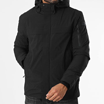Schott NYC - Emmett Chaqueta negra con capucha y cremallera
