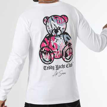 Teddy Yacht Club - Camiseta Manga Larga Art Series Rosa Blanco