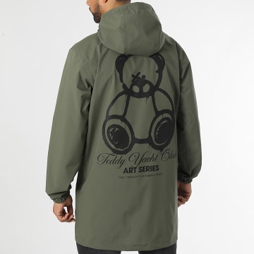 Teddy Yacht Club - Cazadora con capucha Art Series Script Verde caqui