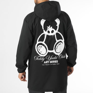 Teddy Yacht Club - Cortavientos con capucha Art Series Script Negro
