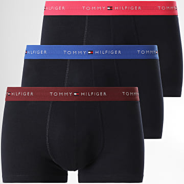 Tommy Hilfiger - Lot De 3 Boxers 2763 Bleu Marine Rose Bleu Roi Bordeaux