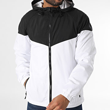 Urban Classics - Coupe-Vent Zippé Capuche 2-Tone Tech TB2107 Blanc Noir