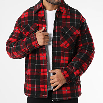 Urban Classics - Veste Zippée A Carreaux TB3805 Rouge Noir