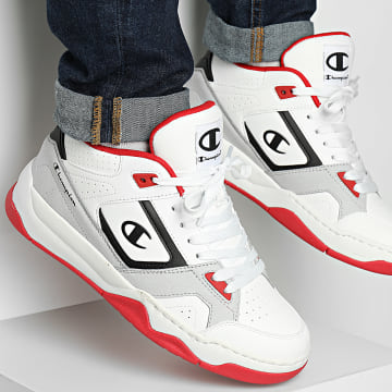 Champion - Baskets Overtime Mid Mid Cut Shoe S22274 White Red Black