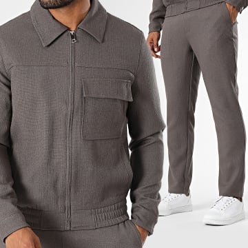 Frilivin - Ensemble Veste Zippée Et Pantalon Gris Anthracite