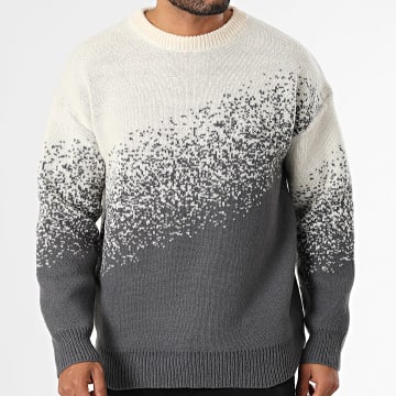 Frilivin - Pull Beige Clair Gris Anthracite