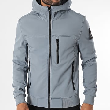 Kymaxx - Giacca grigia con cappuccio e zip