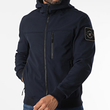 Kymaxx - Veste Zippée Capuche Bleu Marine