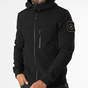 Kymaxx - Giacca nera con cappuccio e zip