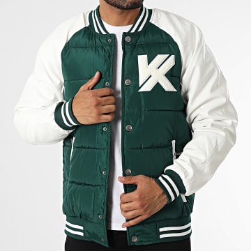 Kymaxx - Veste Teddy Vert Blanc