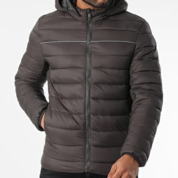 Kymaxx - Doudoune Capuche Gris Anthracite Réfléchissant