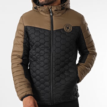 Kymaxx - Doudoune Capuche Noir Camel - LaBoutiqueOfficielle.com