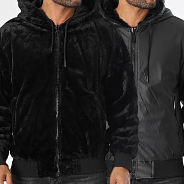 KZR - Veste Réversible Capuche Zippée Noir