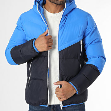 KZR - Doudoune Capuche Bleu Roi Bleu Marine