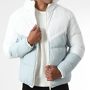 KZR - Doudoune Capuche Gris Blanc